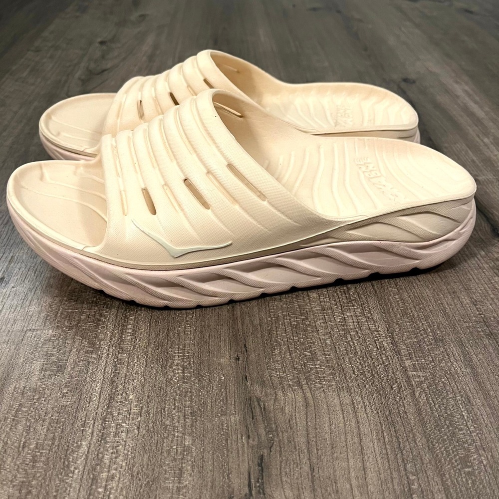 Hoka Sandals Ora Recovery Slide 2 Cream Peach Pink Womens Size 12 / Mens 10